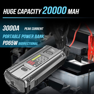多機能 4 In 1 緊急 PD 65W 3000A ピーク電流 バッテリーブースター パワーバンク ジャンプスタート