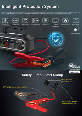ポータブル 自動車 バッテリー ジャンプ スタート 12V 24000mAh 2000A 多機能 LED ライト パワー 銀行