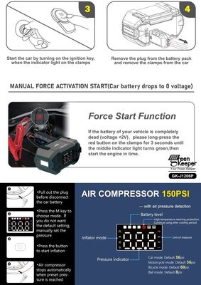 12V型C自動車バッテリー充電器 急速充電のためのジャンプスタート 電動自動車バッテリー