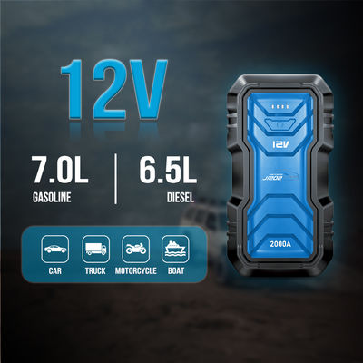 USB2 5V/2.1A出力 超安全 2000A バイク用ジャンプスタートパワーバンク