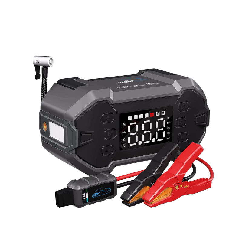 3000Aピーク電流 4イン1 ポータブルジャンプスタート 10000-24000mah パワーバンク 自動車充電器 バッテリーブースター